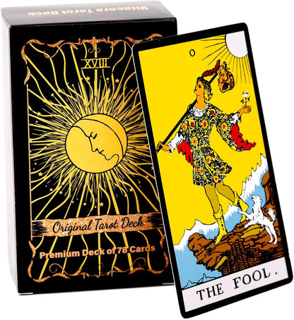 Original Tarot Card Deck with Guidebook and Linen Bag - Classic Smith Artwork, Standard Tarot Deck for All Skill Levels