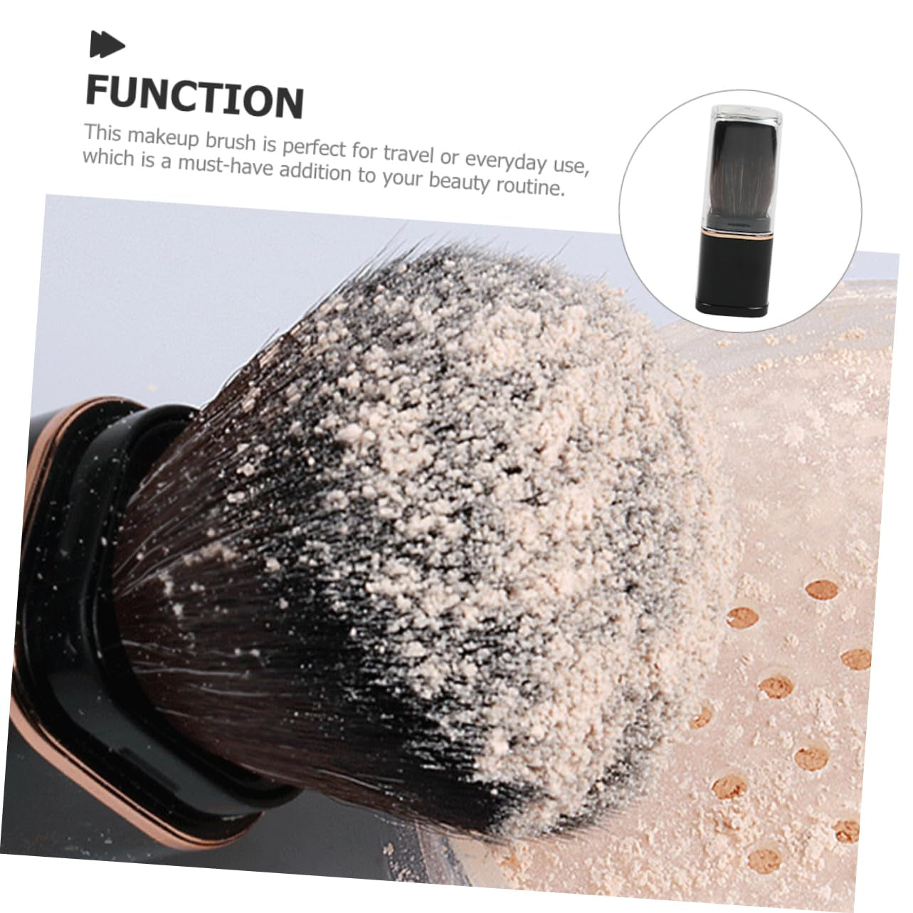 Multifunctional Travel Size Makeup Brush Set with Retractable Blush Brush
