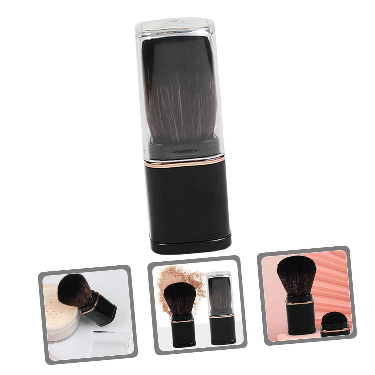 Multifunctional Travel Size Makeup Brush Set with Retractable Blush Brush