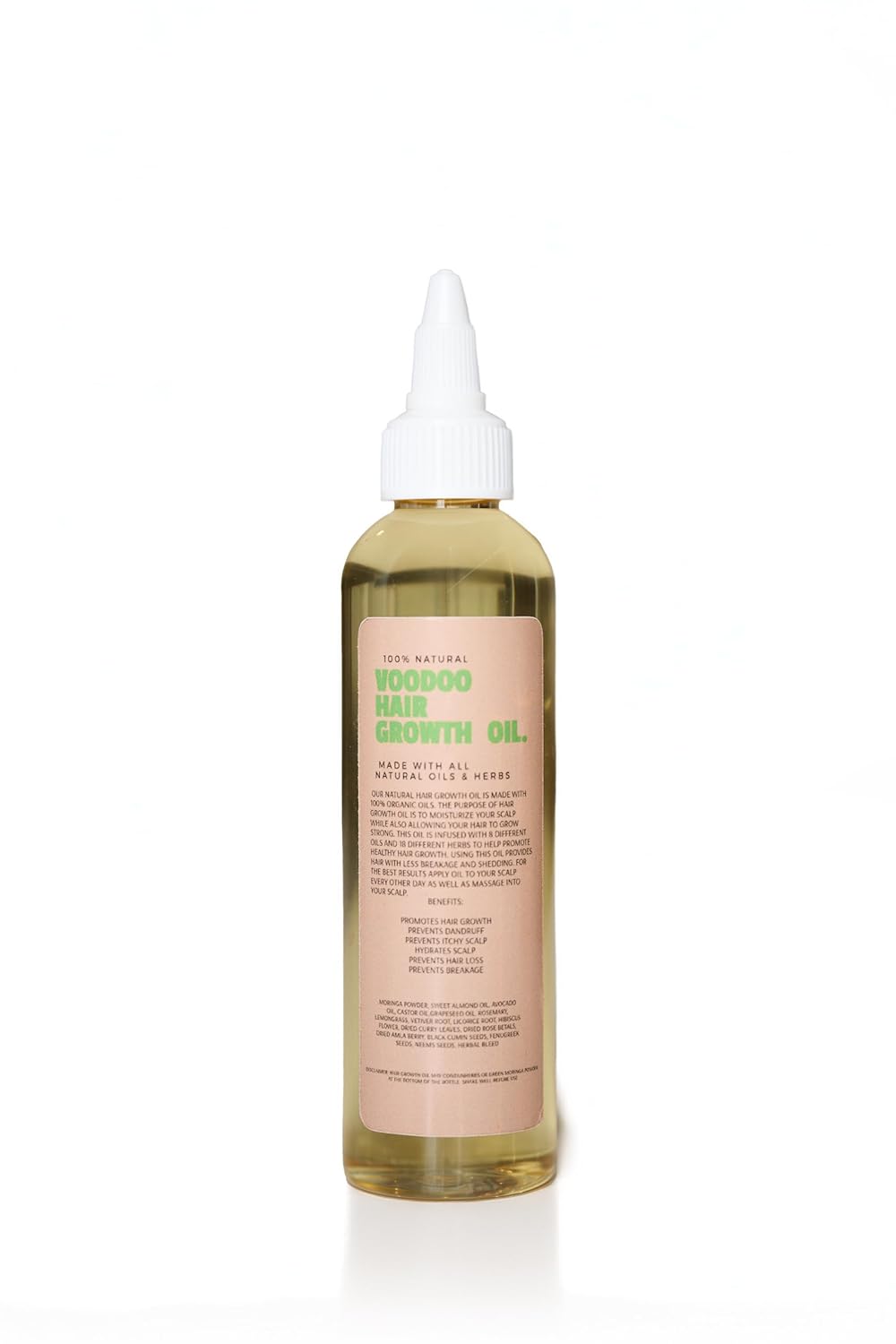 Voodoo Hair Growth Oil - Infused with Rosemary, Lemongrass, Grapeseed & Castor Oil for Hair Growth, Scalp Itchiness & Dry Scalp - 4 Fl Oz - All Hair Types