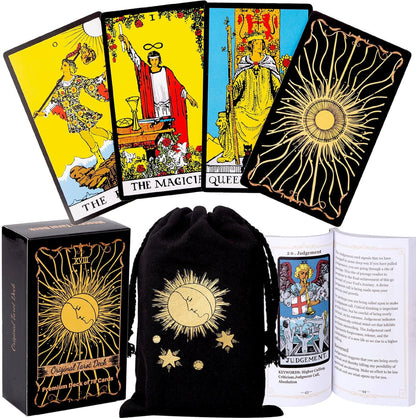 Original Tarot Card Deck with Guidebook and Linen Bag - Classic Smith Artwork, Standard Tarot Deck for All Skill Levels